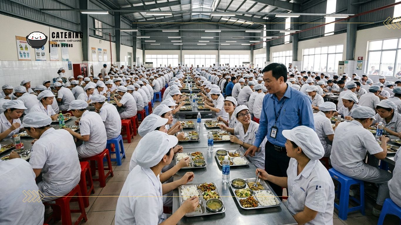 Giờ ăn cơm của công nhân