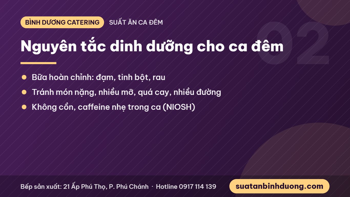 Nguyên tắc dinh dưỡng bữa ăn ca đêm theo NIOSH