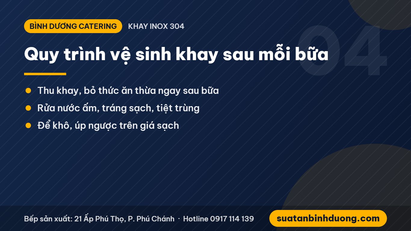 Quy trình 5 bước vệ sinh khay inox suất ăn công nghiệp