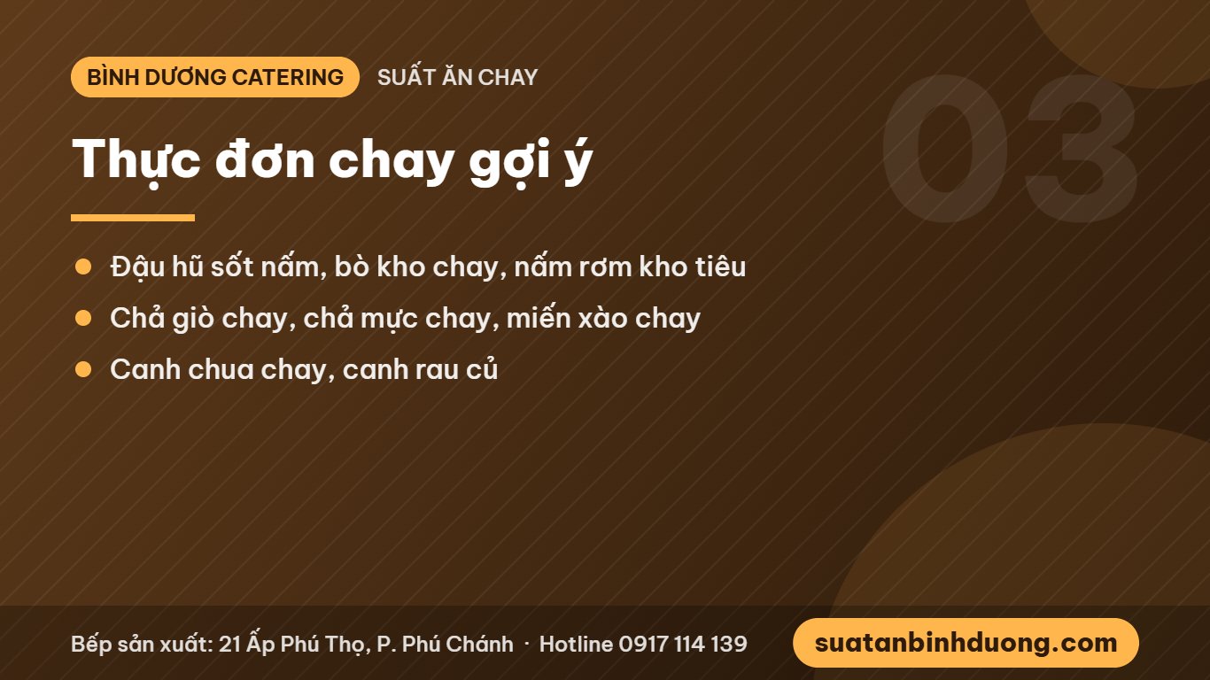 Thực đơn suất ăn chay gợi ý cho nhà máy