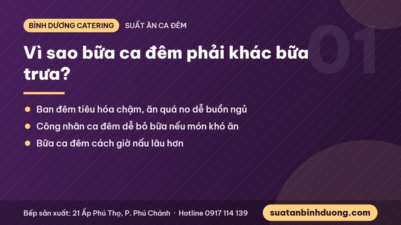 Vì sao bữa ăn ca đêm công nhân khác bữa trưa